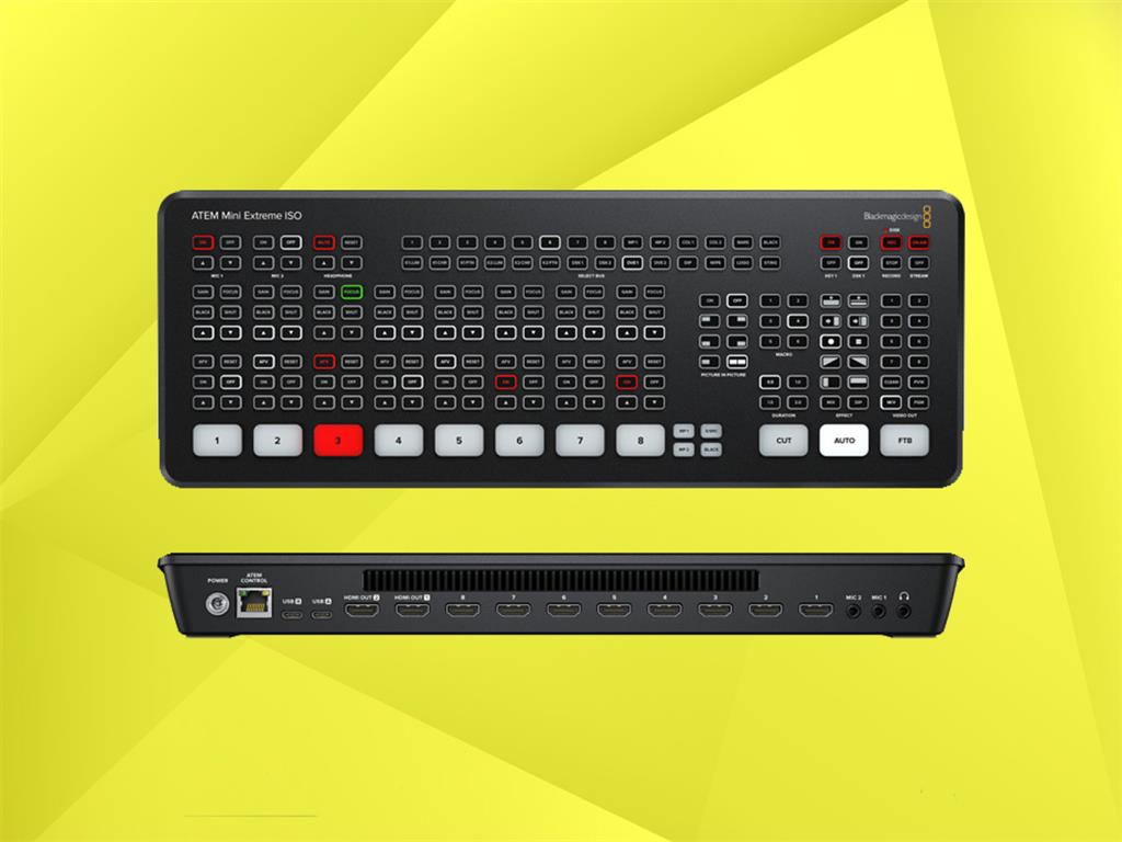 BLACKMAGIC-DESIGN ATEM-Mini Extreme ISO Digitaler Streaming-Videomischer;
