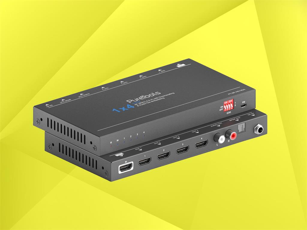 PURETOOLS SP-HD14DA/4K HDMI-Verteiler/Downscaler (4-fach);