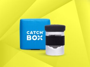CATCHBOX PRO Wurfmikrofon zur Zuschauerbeteiligung (blau);